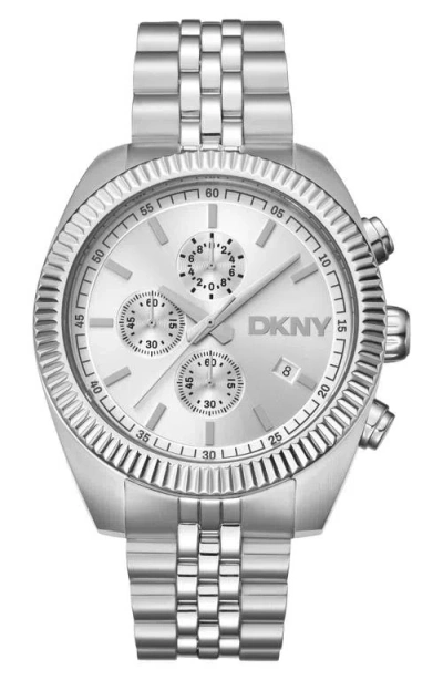 Dkny Chronograph Watch, 42mm In Metallic