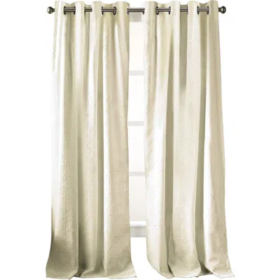 Dkny Chrysanthemum Floral Grommet Curtain In Ivory