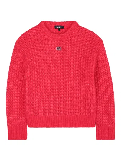 Dkny Kids' Chunky-knit Sweater In Red