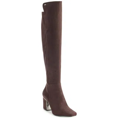 Dkny Cilli Knee High Womens Comfort Insole Manmade Thigh-high Boots In Espresso
