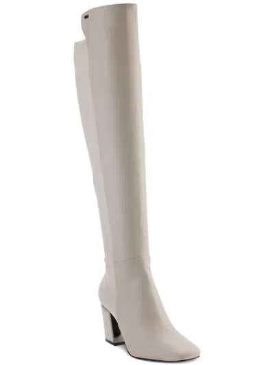Dkny Cilli Knee High Womens Comfort Insole Manmade Thigh-high Boots In Deep Vanilla