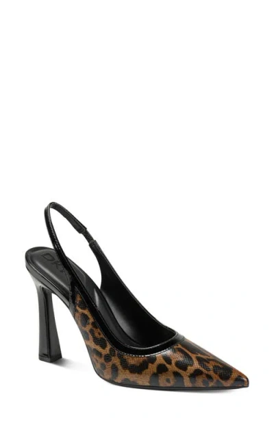 Dkny Cinette Slingback Pointed Toe Pump In Animal Print