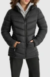Dkny Cire Packable Hooded Puffer Jacket In Black
