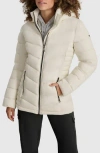 Dkny Cire Packable Hooded Puffer Jacket In Pearl
