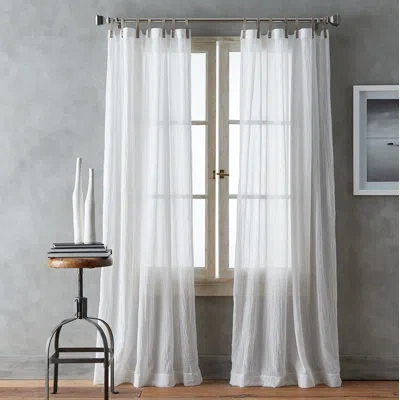 Dkny City Breeze Solid Semi-sheer Tap Top Curtain Panels In White