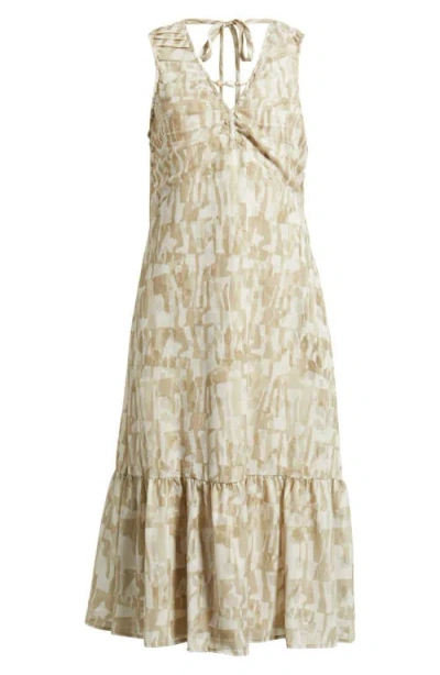 Dkny City Burnout Sleeveless Ruffle Hem Midi Dress