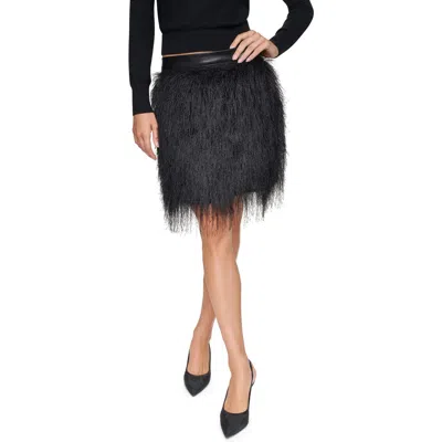 Dkny City Fringe Skirt In Black