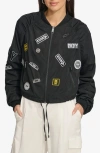 DKNY CITY SIGN EMBROIDERED BOMBER JACKET