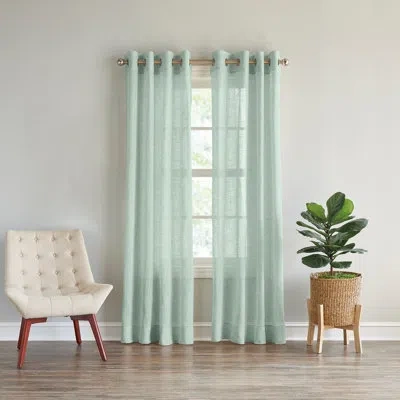 Dkny Classic Grommet Curtain Panel Pair Sage (set Of 2) In White;green