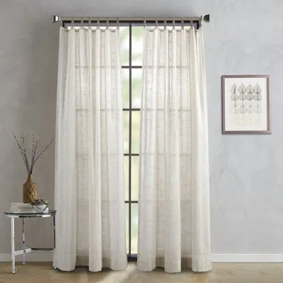 Dkny Classic Jute Tabtop 50 X 84 Curtain Panel Pair Linen In White;gray
