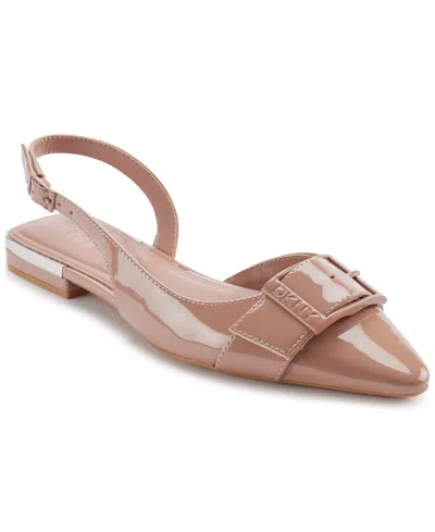 Dkny Clemma Buckle Slingback Flats In Brown