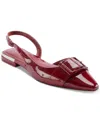 Dkny Clemma Buckle Slingback Flats In Ruby Red Wine