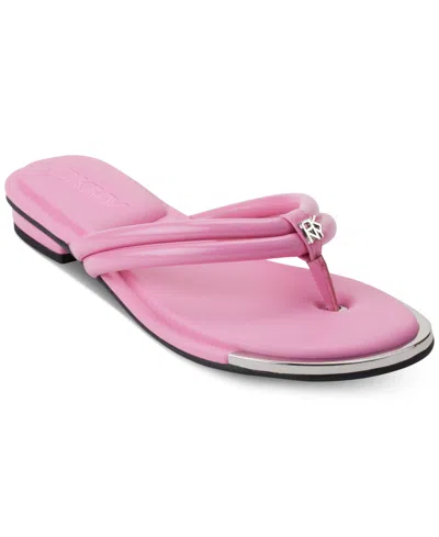 Dkny Clemmie Slip On Thong Flip Flop Sandals In Flamingo