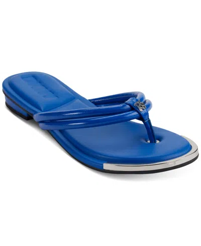 Dkny Clemmie Slip On Thong Flip Flop Sandals In Royal Blue