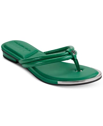 Dkny Clemmie Slip On Thong Flip Flop Sandals In Tropic Green