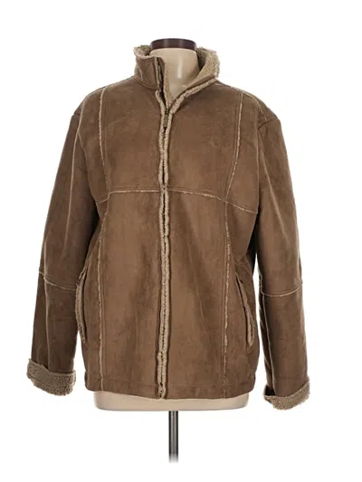 Pre-owned Dkny Coat In Brown