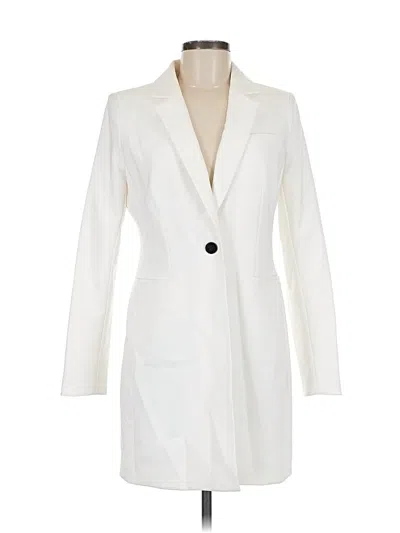 Pre-owned Dkny Coat In White