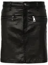Dkny Coated Denim Miniskirt In Black
