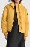 DKNY DKNY COATED SATIN PUFFER BOMBER JACKET