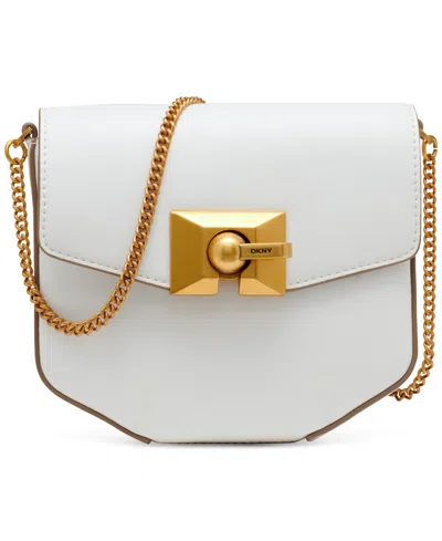 Dkny Colette Leather Crossbody In Optic White