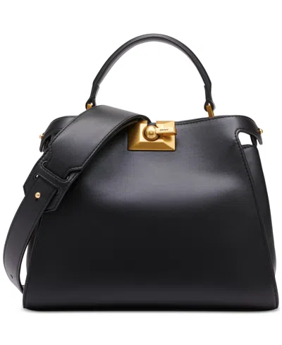 Dkny Colette Leather Satchel In Black