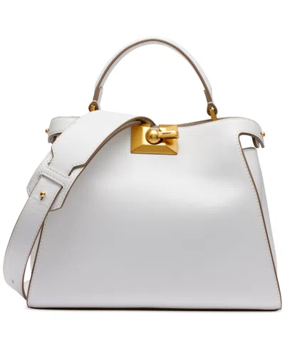 Dkny Colette Leather Satchel In Optic White