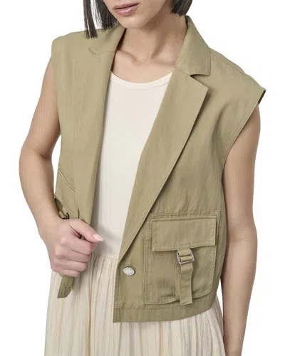 Dkny Collared Vest In Brown