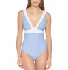Dkny Color Block One-piece Swimsuit In Hydrangea In Blue