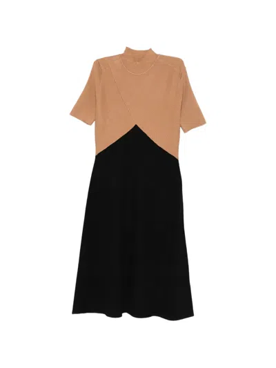 Dkny Colorblock Sliced Midi Dress In Multi