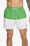 Dkny Colorblock Swim Trunks In Green