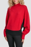 Dkny Colorblock Turtleneck Sweater In Red