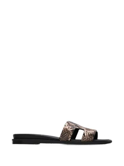 Dkny Columba Snake-effect Sandals In Multi