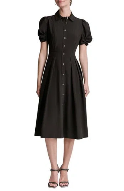 Dkny Commuter Short Sleeve Shirtdress In Black