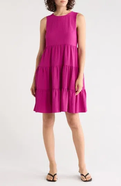 Dkny Commuter Sleeveless Swing Minidress In Pink