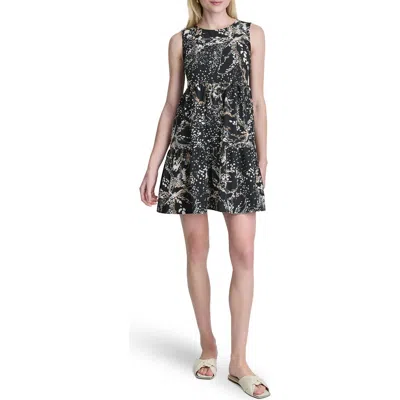 Dkny Commuter Sleeveless Swing Minidress In Black