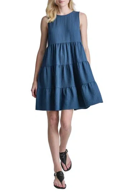 Dkny Commuter Sleeveless Swing Minidress In Blue