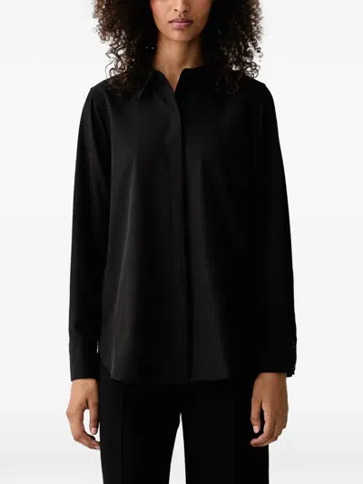 Dkny Concealed-front Shirt In Black