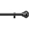 Dkny Conrad Adjustable Curtain Rod & Finial Set In Black