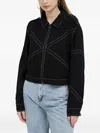 Dkny Contrast-stitch Cropped Jacket In Black