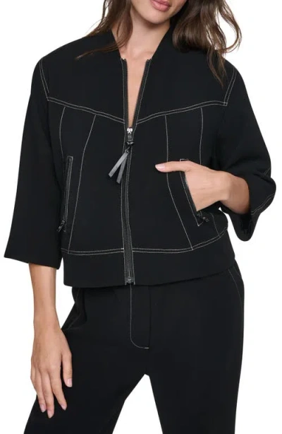 Dkny Contrast Stitch Jacket In Multi