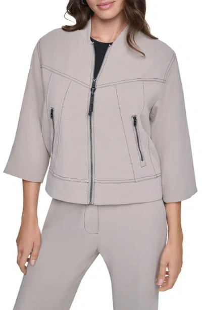 Dkny Contrast Stitch Jacket In Green