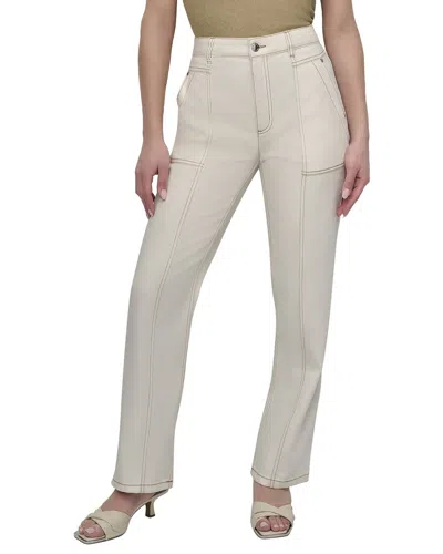 Dkny Contrast Stitch Pant In Neutral