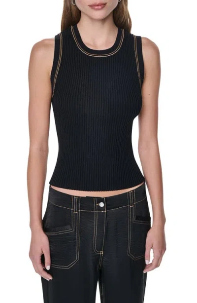 Dkny Contrast Stitch Tank In Blue