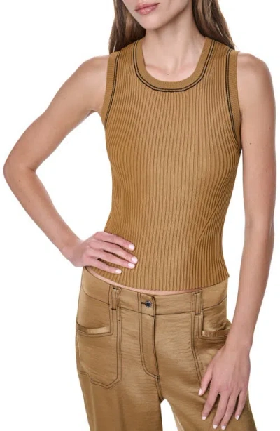 Dkny Contrast Stitch Tank In Green