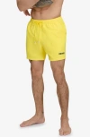 Dkny Modern Euro Core Solid Swim Trunk In Yellow