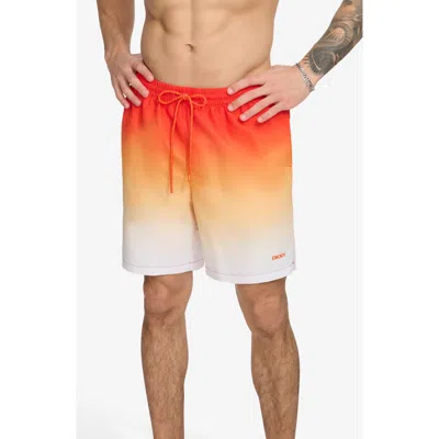 Dkny Core Volley Swim Trunk In Orange