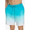 Dkny Core Volley Ombré Swim Trunks In Turquoise