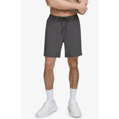Dkny Core Volley Shorts Lined Swim Trunks In Charcoal