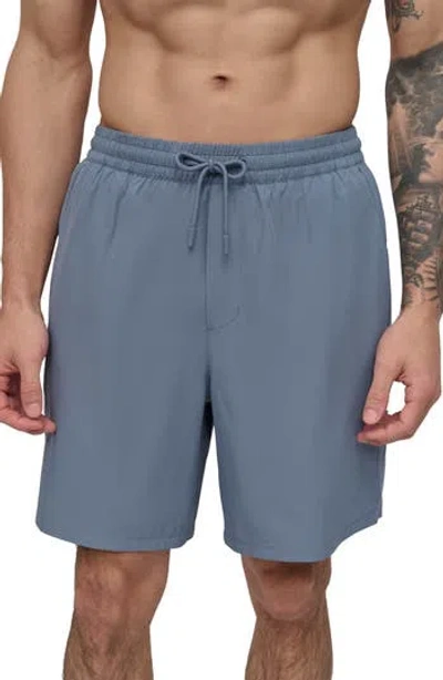 Dkny Core Volley Swim Trunks In Blue