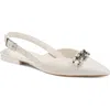 Dkny Cosetta Slingback Pointed Toe Flat In White
